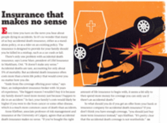 Insurance Makes No Sense: LSM Insurance quoted in November 2007 Money Sense Magazine