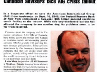 AIG is now BMO:LSM Insurance quoted in The Insurance Journal on AIG Life Insurance