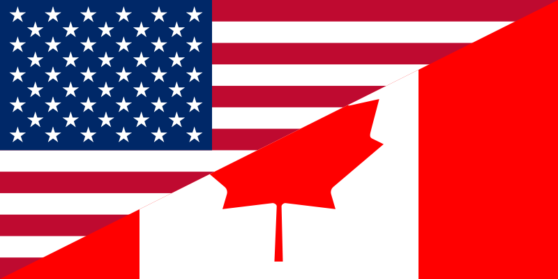 canada and united states flag
